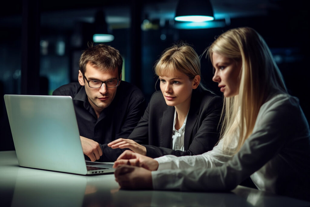 Digital marketing team working on a project
